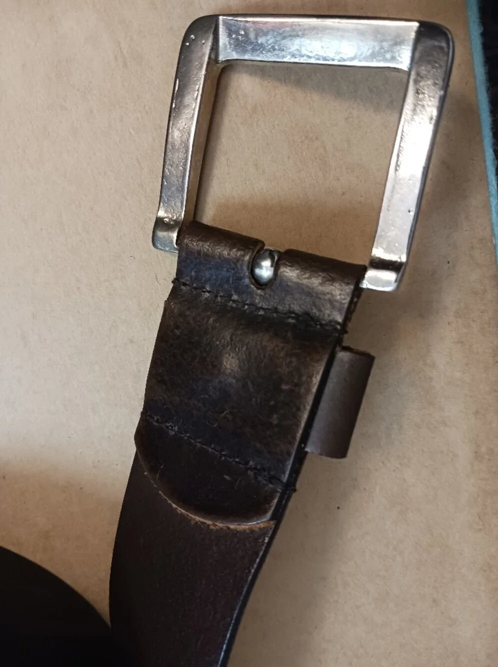 Banana Republic Italian Leather Belt Mottled Brown Silver Tone Buckle Sz 30
